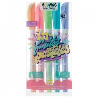 Microfibras de color pastel x 5 colores Finitos MOOVING