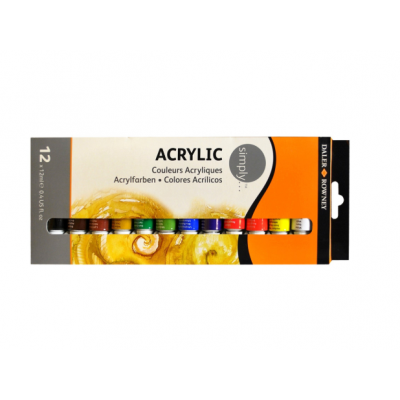 Set de Acrílico Simply x12 colores en pomo 12 ml Daler Rowney