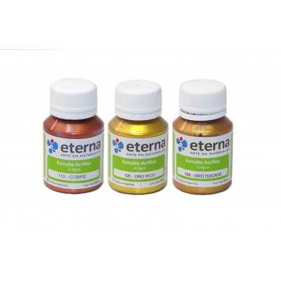 Esmalte Acrílico al Agua x 50 ml Eterna Colores metálicos