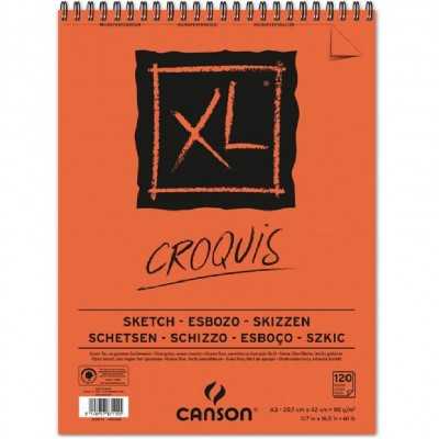 Block XL Croquis Naranja espiralado A3 de 90 gramos x120 hojas Canson