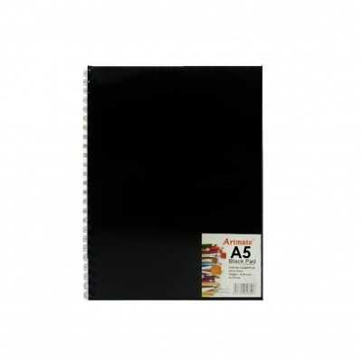 Block Espiralado A5 hojas Negras de 140 gramos x30 hojas Artmate