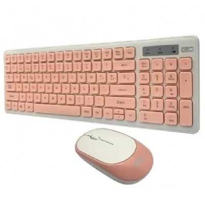 Set Teclado +Mouse inalámbrico Rosa GTC