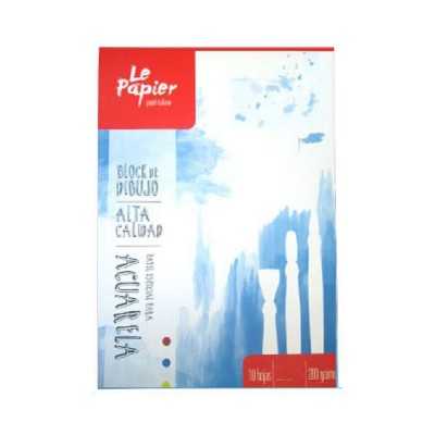 Block A4 Aquarelle de 280 gramos LE PAPIER x10 hojas