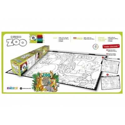 Lamina doble para colorear y pintar "ZOO" Uniesco.
