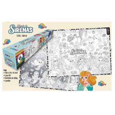 Lamina doble para colorear y pintar "SIRENAS" Uniesco.