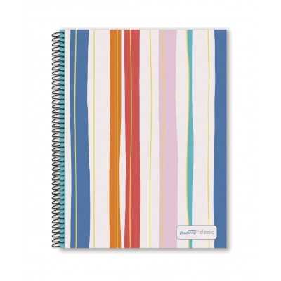 Cuaderno con espiral A4 tapa plastica Classic multicolor 84 hojas rayado Ledesma