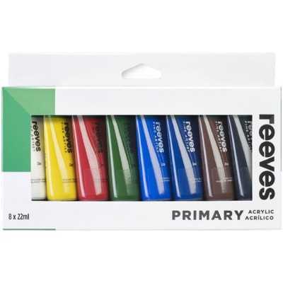 Set de Acrílicos x8 colores primarios de 22 ml Reeves