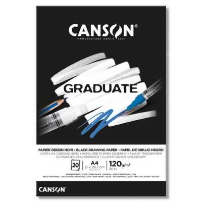 Block A4 de 120 gramos Graduate Noir x20 hojas Canson