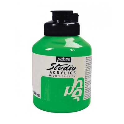 Acrílico alta viscosidad Studio (043) Verde de cadmio x500 ml Pebeo