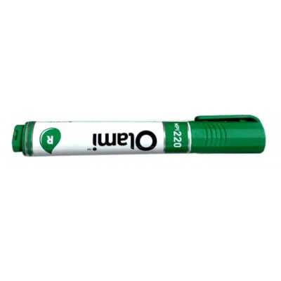 Marcador para pizarra recargable verde punta redonda Olami