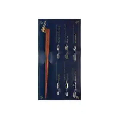 Set de caligrafía con plumín de madera +6 plumas surtidas Ibico