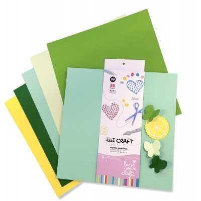 Papel para scrap de 30x30 cm 160 gramos 35 hojas Verde Ibicraft