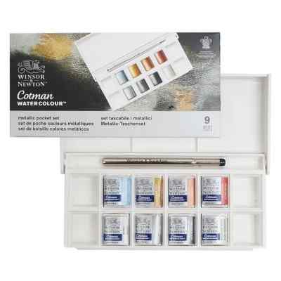 Set Acuarela Cotman en Pan x8 colores metalizados Winsor & Newton