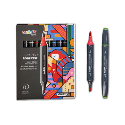 Marcador Sketch doble punta surtido en caja de 10 colores Carioca Plus