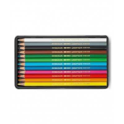 Lápices Acuarelables Swisscolor x12 colores lata Caran D'Ache